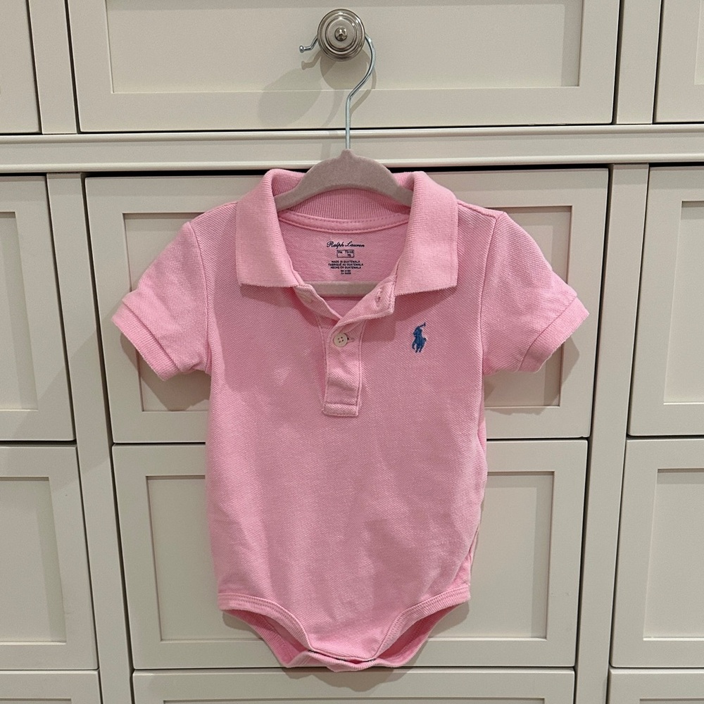 Polo by Ralph Lauren Kids Light Pink Polo Bodysuit